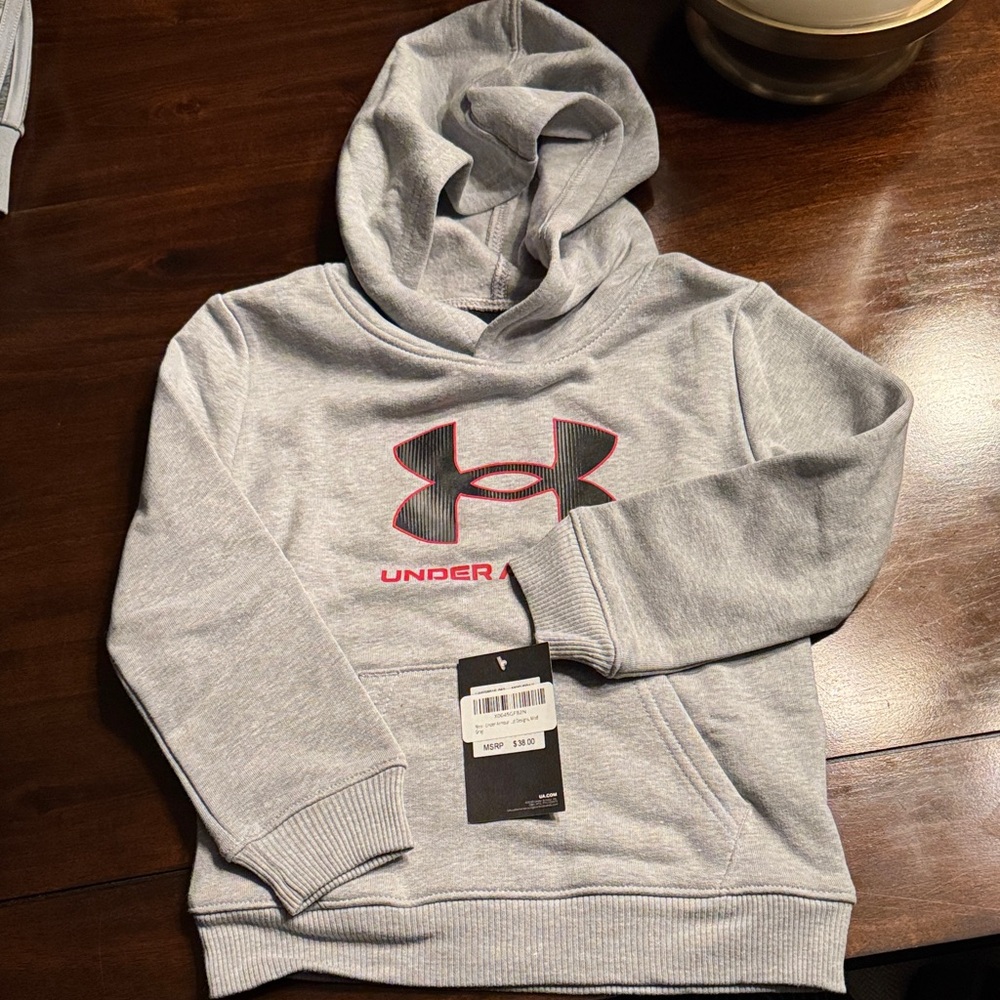 Under Armour Gray Hoodie with Red Logo